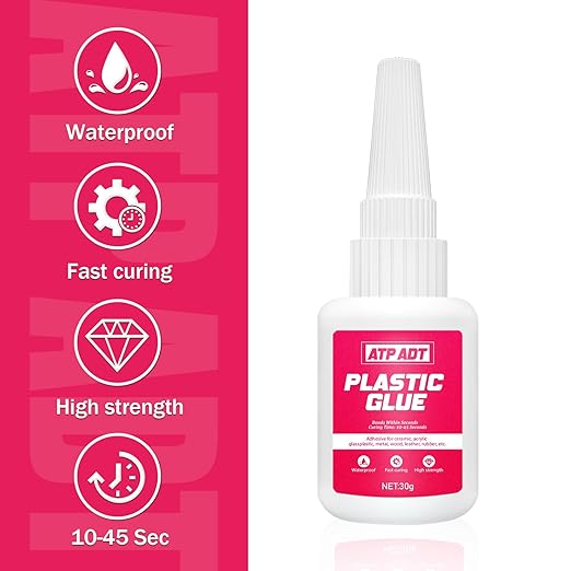 30g Plastic Glue, Super Instant Adhesive for Plastic Repair, Bonding & DIY Crafts, Strong Adhesion for Plastic, Acrylic & Other Materials - OneBag