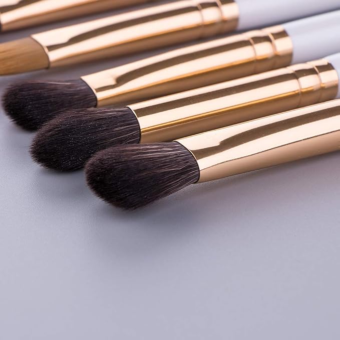 11 Pcs UNIMEIX White Eye Makeup Brushes, Pearl Black Eyeshadow Makeup Brushes Set - OneBag