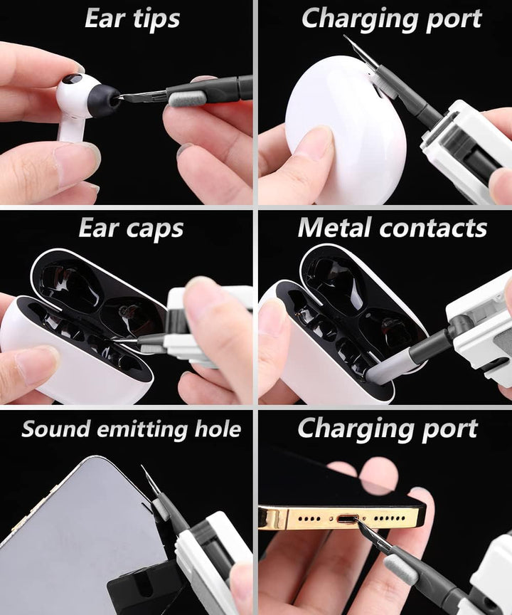 11Pcs Keyboard, Earbuds, Camera Lens, and Laptop Cleaning Brush Kit - OneBag