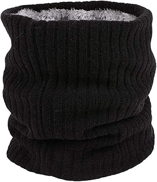 Winter Neck Warmer Knit Scarf, Thicken Circle Scarf, Fleece Lined Infinity Scarves for Outdoor Sports Skating Skiing Hiking Cycling - OneBag
