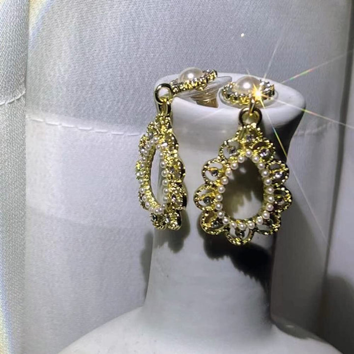 Elegant Gold Plated Copper Teardrop Drangle Earrings, Women Fashion - OneBag