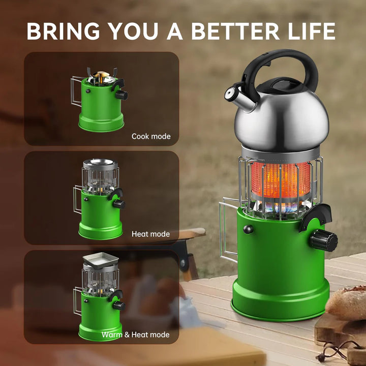 2 in 1 Portable Small Fuel Camp Gas Stove, Trigger Start Tent Heater for Camping - OneBag