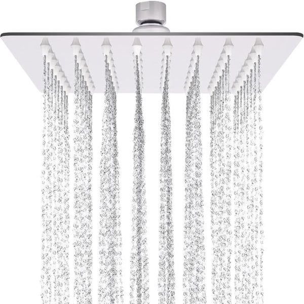 Rainfall Shower Head Brushed Nickel 8 Inch Large Square Shower Bathroom Head