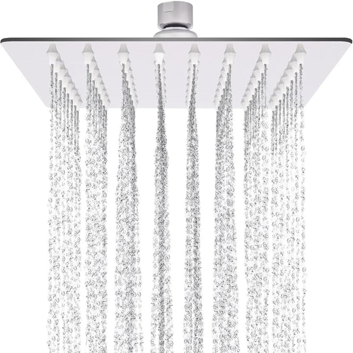 Rainfall Shower Head Brushed Nickel 8 Inch Large Square Shower Bathroom Head - OneBag