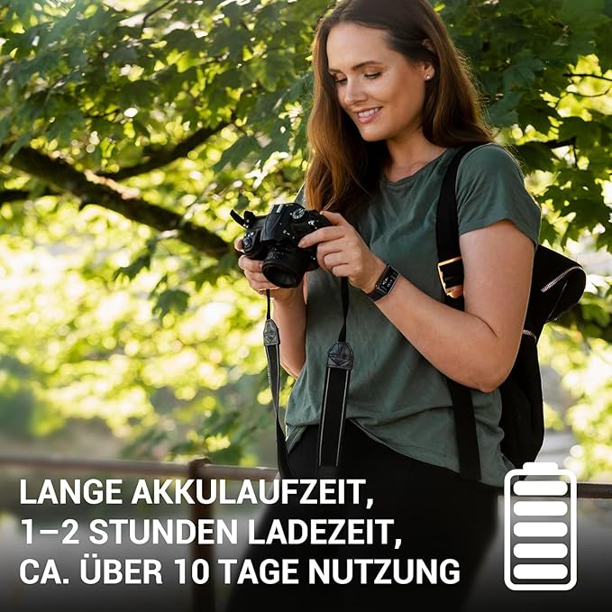 Runlio Fitness Tracker, 1.47inch TFT tracker with High Resolution Touch Screen and Thin Smart Band,5 ATM Waterproof Pedometer,Blood Oxygen Heart Rate Monitor, Android iOS Fitness Watch - OneBag