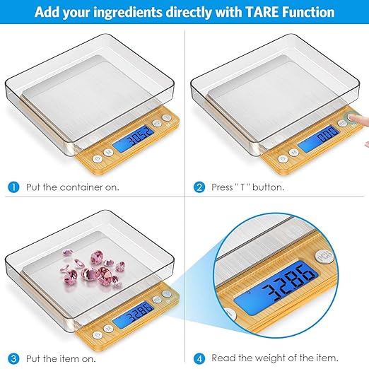 Digital Pocket Scales, (500g/ 0.01g) High-precision Kitchen Food Scales, Mini Kitchen Scale with Backlit - OneBag
