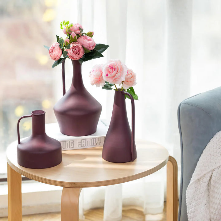 Metal Pitcher Flowers Vases, for Modern Boho House, Living Room, Table, Office - OneBag