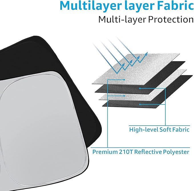Foldable Car Windshield Sun Shade, Block UV Rays Sun Visor Protector - OneBag