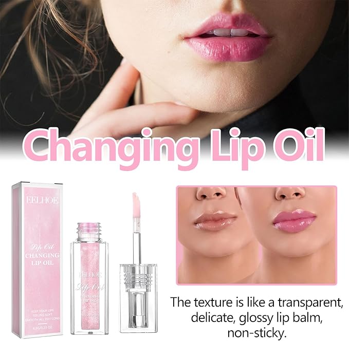 2 Pcs Magic Color Changing Lip Oil, Lip Glow Oil Lip Gloss Set - OneBag