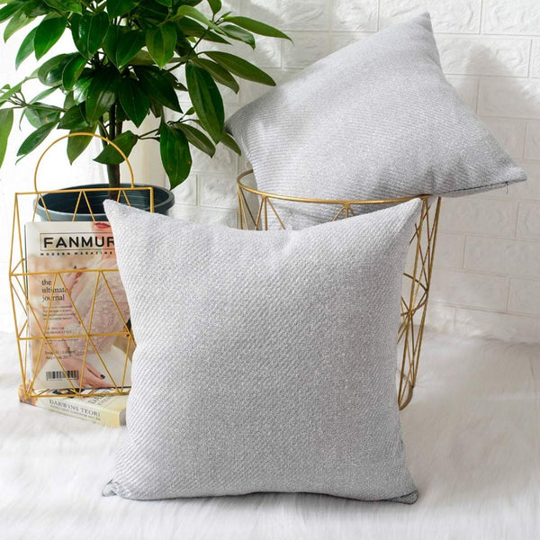 2 Pcs 16x16 Inch 40x40 cm Light Grey Cushion Covers