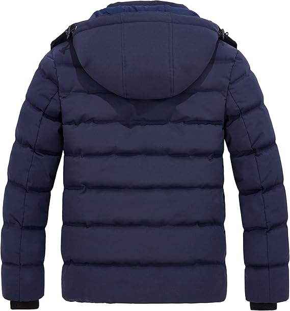 Men's Winter Warm Jacket Lightweight Outdoor Jacket Thicken Cotton Coat Hooded Puffer - OneBag