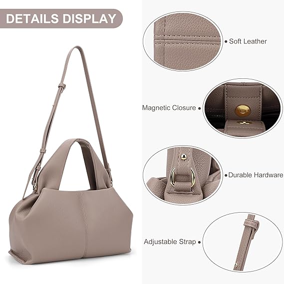 ACUYEFall Purse Leather Tote Crossbody Hobo Handbag with Adjustable Strap, Faux Leather Shoulder Bag for Women - OneBag