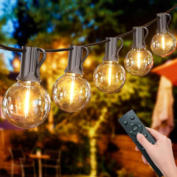 Outdoor String Lights 200ft Mains Powered Garden Festoon Lights Warm White