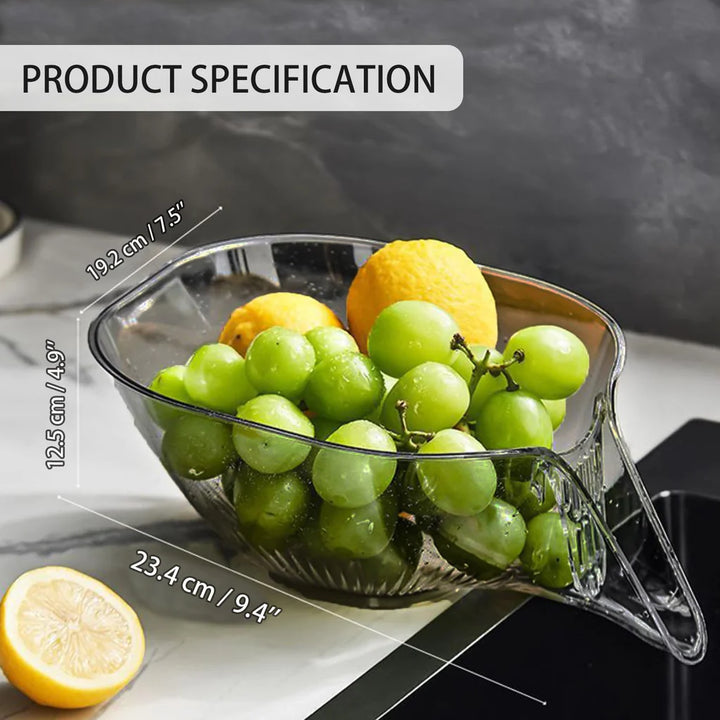 2 Pcs Multifunctional Temperature Resistant Drainage Basket Bowl with Spout - OneBag