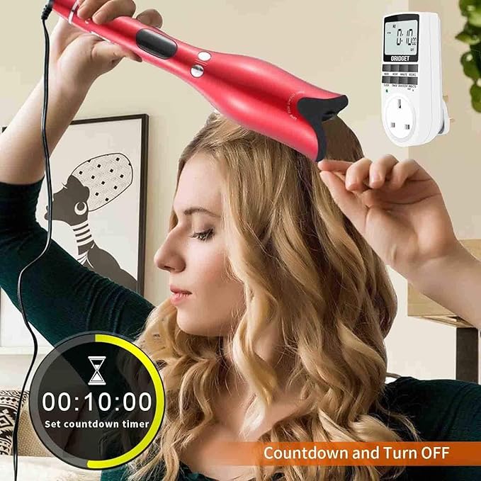 2 Pcs ORIDGET Digital Electrical Timer Plug Socket with 18 On-Off Programs, Countdown and Security Random Mode for Lights and Home Appliances, 24 Hour Weekly Programmable (13A / 2900W) - OneBag