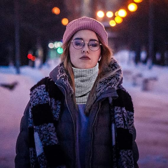 Winter Neck Warmer Knit Scarf, Thicken Circle Scarf, Fleece Lined Infinity Scarves for Outdoor Sports Skating Skiing Hiking Cycling - OneBag