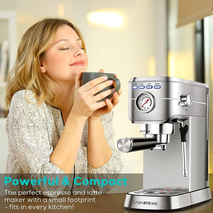 20 Bar Coffee Machine with Steam Milk Frother 1L Removable Water Tank, Espresso, Cappuccino and Latte Machine - OneBag