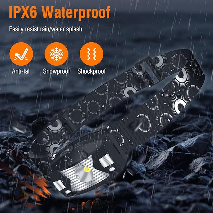 2 Pcs BORUiT G7 Rechargeable Head Torch with Red Light, Super Bright 350LM Waterproof USB Headlamp, 5 Modes Led Motion Sensor Headtorch - OneBag