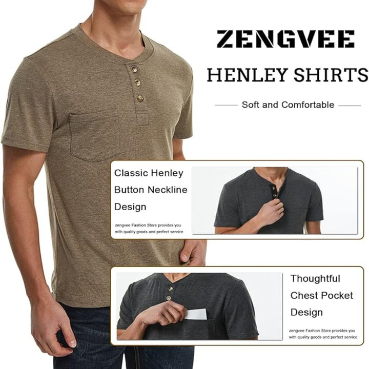 Men Casual T Shirt, Blue - OneBag