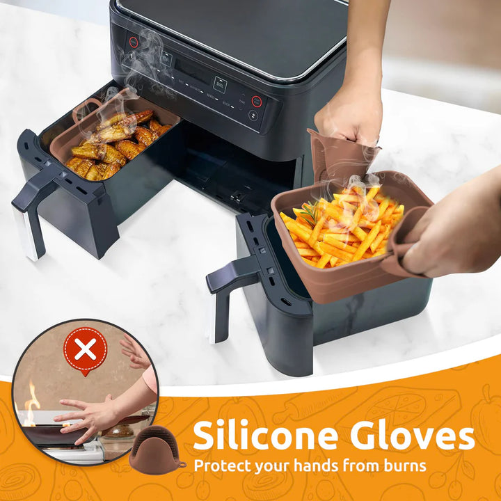 4 Pcs Foldable Silicone Liners for Ninja Airfryer - OneBag