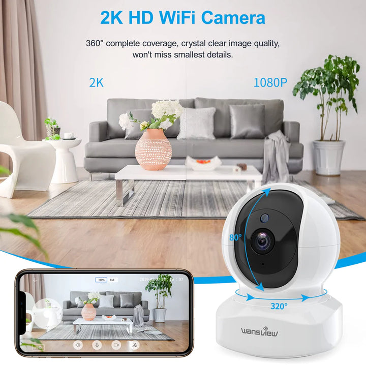 WiFi IP Baby Camera, 2K Wireless Home Security Camera - OneBag
