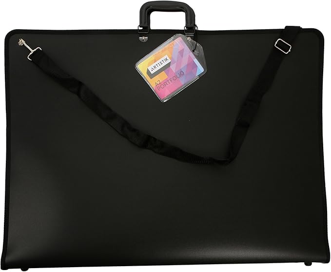 ARTISTIK A2-29.3" x 21.6" x 1.1" Art Portfolio Case, A2 Artist Portfolio Carrying Case with Shoulder Strap, Weather-Resistant Student Portfolio Drawing Painting Sketch Bag - OneBag