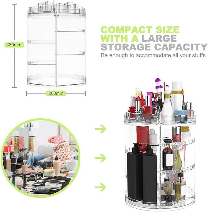 8 Layer Large Rotating Makeup Organiser - OneBag