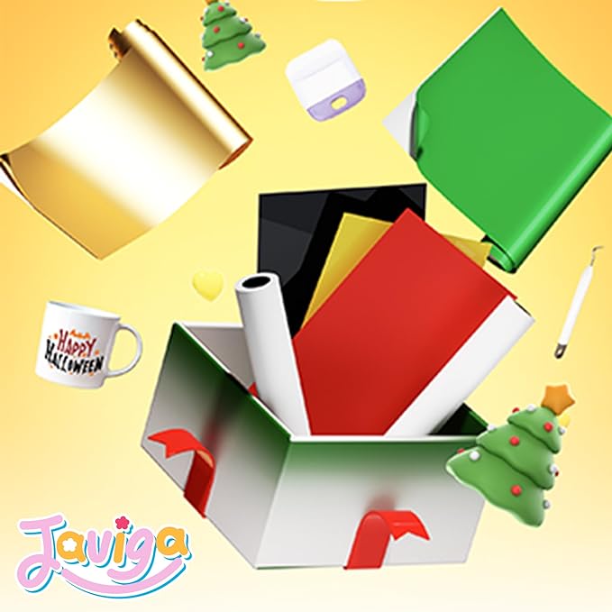 JAVIGA Black Permanent Vinyl, 12" x 20 FT Glossy Black Vinyl Compatible with Cricut, Self Adhesive Vinyl for Decor Sticker, Party Decoration - OneBag