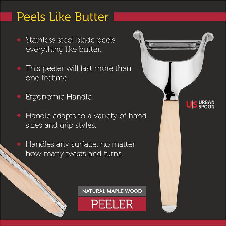 Spoon Citrus Peeler, Multipurpose Citrus Peeler, Stainless steel blade with wooden handle - OneBag