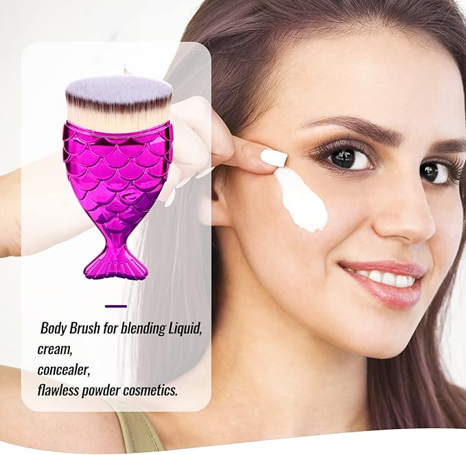 Kabuki Brush Sunscreen Applicator for  Foundation, Makeup Brushes for Liquid Foundation Powder Cream Contour Buffing Stippling Blending - OneBag