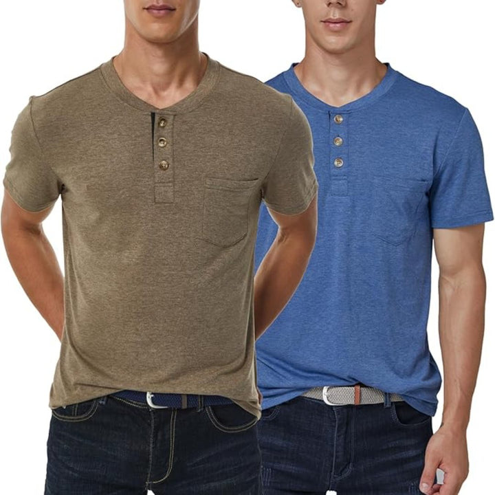 Men Casual T Shirt, Blue - OneBag