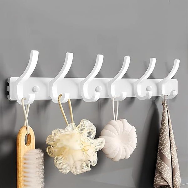 Coat Hangers Wall Mounted with 6 Hooks, Heavy Duty Coat Hooks Wall Mounted Clothes Hat Hooks