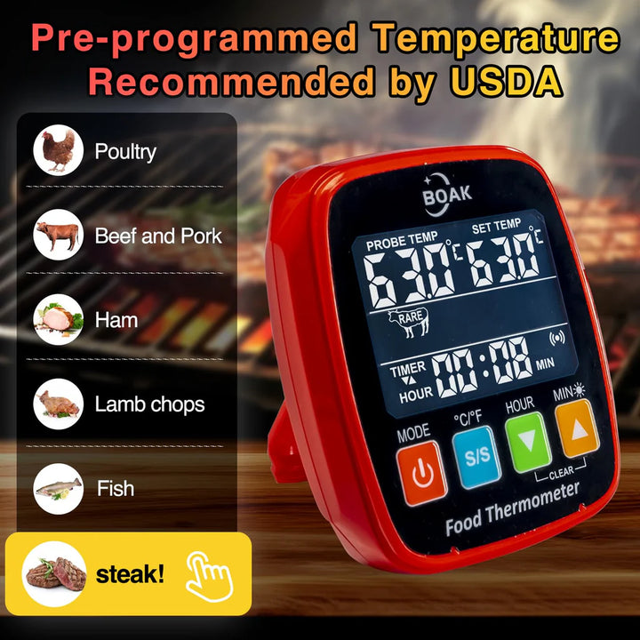 Food Thermometer for Cooking with Buzzer Alarm - OneBag