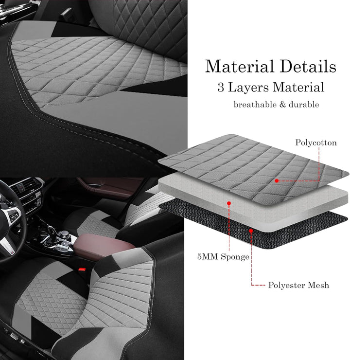 Universal Car Van Seat Covers Full Set for 5 Seater, Front Pair Seat Cover - OneBag