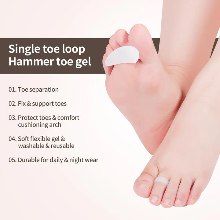 6 Pcs Hammer Toe Crest Straightener Gel Toe Support Pad for Overlapping Toes - OneBag