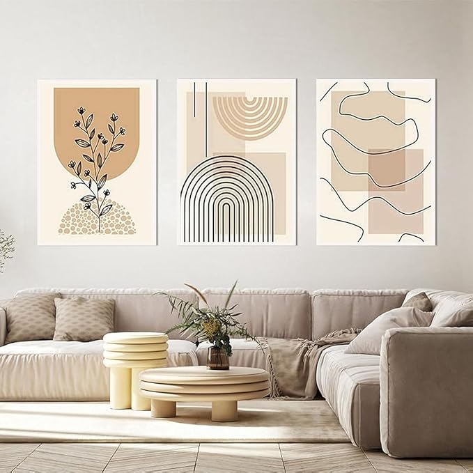 Decorative Poster, Modern Beige Marble Background Frameless Canvas Painting Picture 60x90cm - OneBag