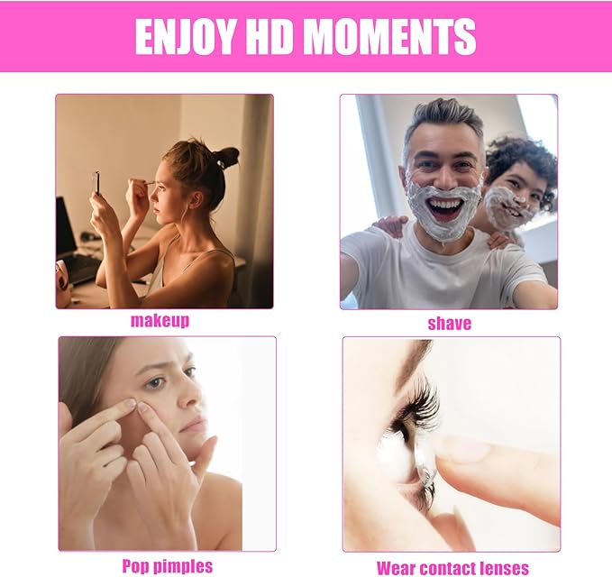 20X Magnifying Mirror, 3.5 inches Magnifying Mirror with Suction Cup and 2Pcs Tweezers, Black Portable Magnifier Makeup Mirror - OneBag