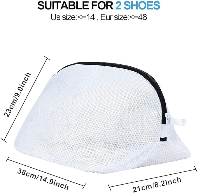 2 Pcs Shoe Washing Machine Bag, Trainer Washing Machine Bag with Durable Zips, Laundry Bags for Shoes - OneBag