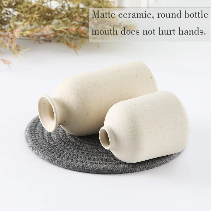 3 Pcs Ceramic Flower Vase, for Modern Boho House, Living Room, Table, Office - OneBag