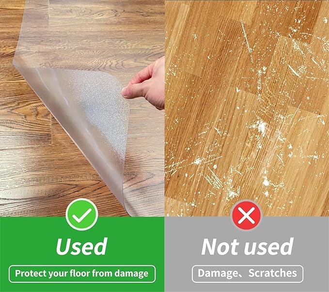 75x120cm 30"x48"inch Office Chair Mat for Hard Wood Floors, Easy Clean Heavy Duty Anti-Slip Hardwood Floor Protector Rug - OneBag