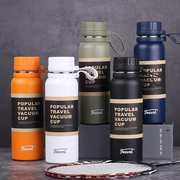 1L Outdoor Portable Stainless Steel Insulation Pot Vacuum Bottle Flask for Hot and Cold