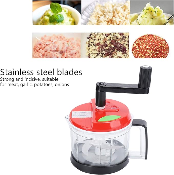 3.5L Powerful Manual Stainless Steel Food Chopper Processor with grater and lemon squeezer - OneBag