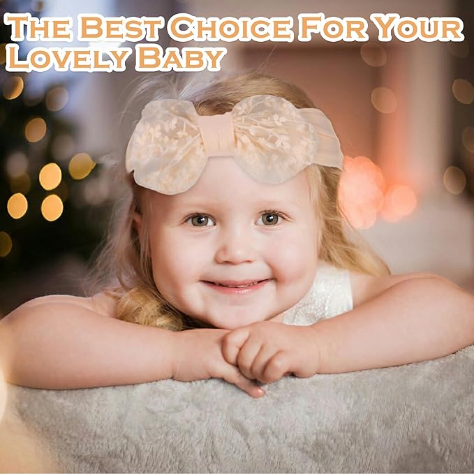 3 Pcs EUIOOVM Baby Headband, Baby Girls Bows Headwear, Soft Cute Cotton Baby Hair Bands, Bowknot Elastic Newborn Turban Hair Accessories - OneBag