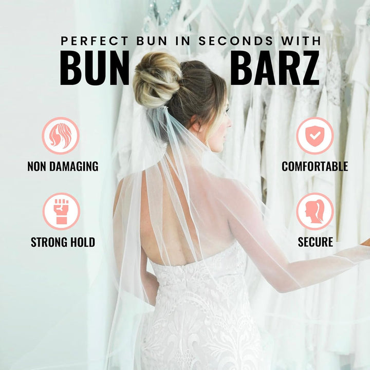 2 Pcs Ponytail Holder Bun Barz, Donut Bun Maker for Easy Hair Styling - OneBag