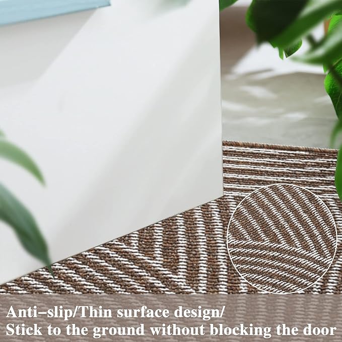 50x80cm Brown Absorbent Non-slip Bathroom Mat - OneBag