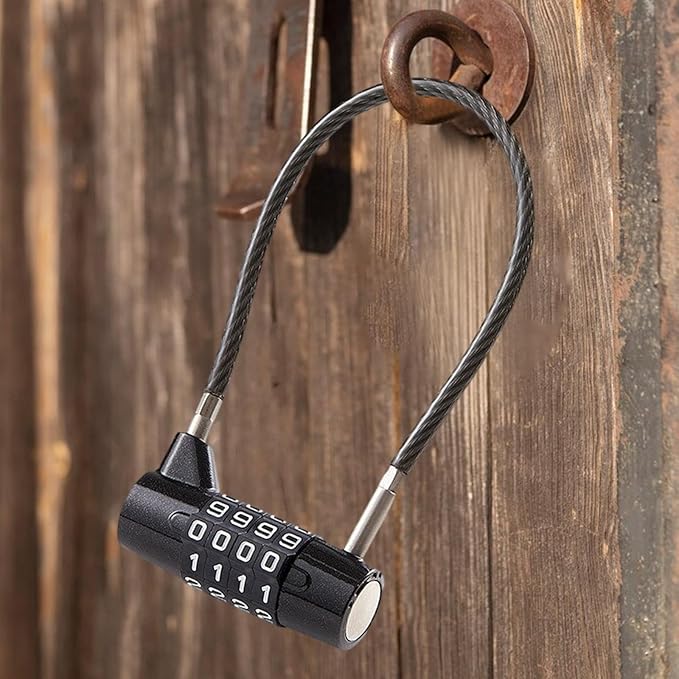 Gralara Heavy Duty Combination Lock for Enhanced Security, Steel Cable 175mm - OneBag