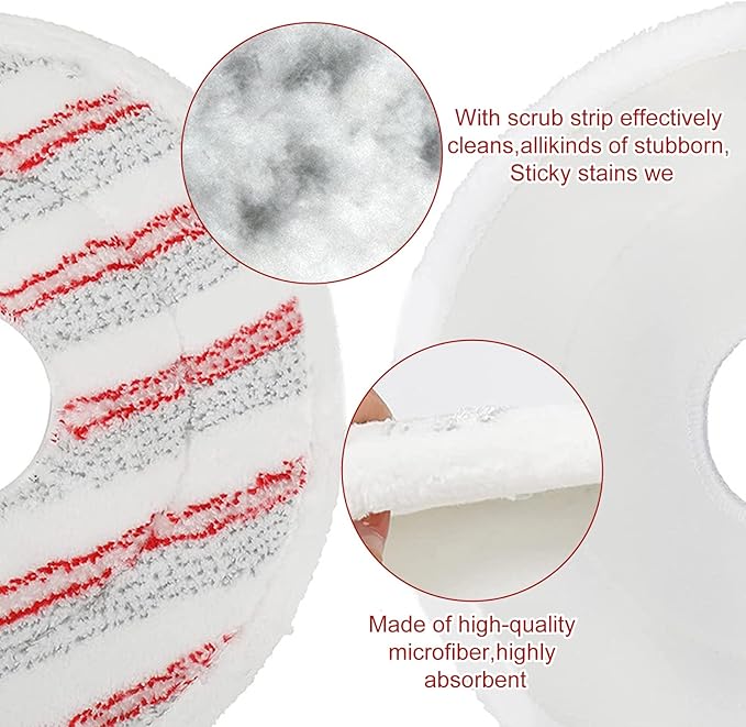 1 Pcs Red Fiber Rotating Adhesive Mop Head Replacement, Rotating Clean Mop Head Replacement - OneBag