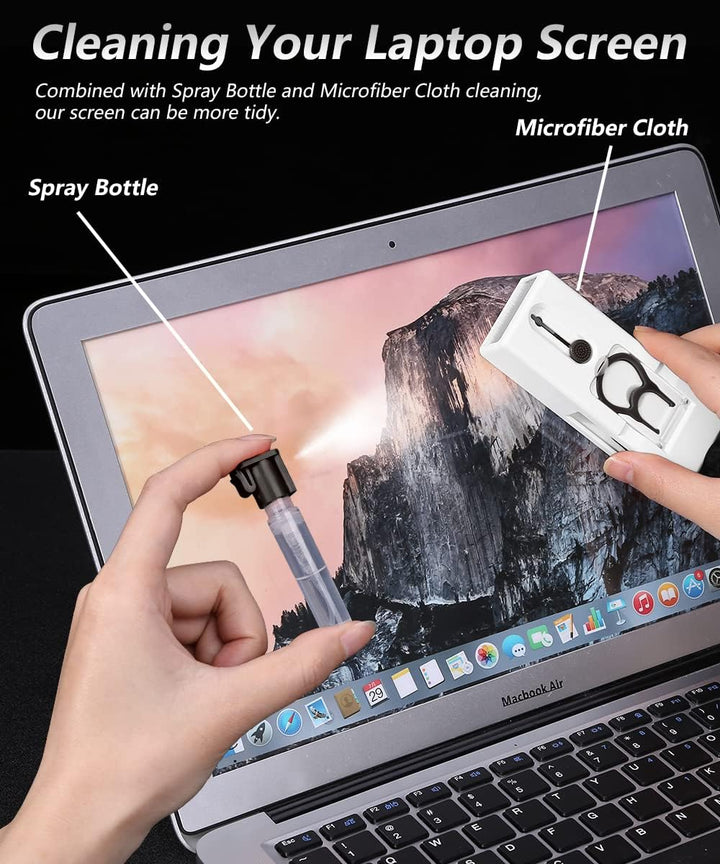11Pcs Keyboard, Earbuds, Camera Lens, and Laptop Cleaning Brush Kit - OneBag