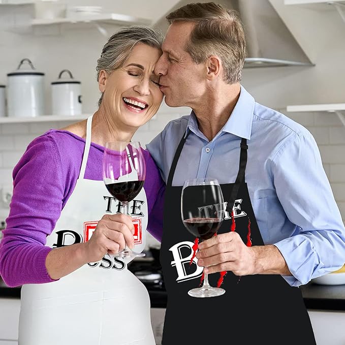 The Boss The real Boss Wedding Anniversary Gift, Mr & Mrs - Married Gift Apron - OneBag