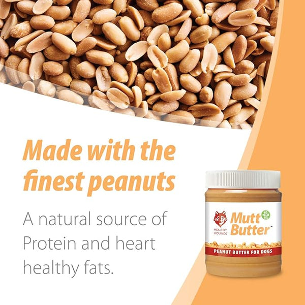 2 Pcs Healthy Hounds Mutt Butter 100% Natural Peanut Butter For Dogs No Added Salt, Sugar, Sweeteners, PALM OIL FREE